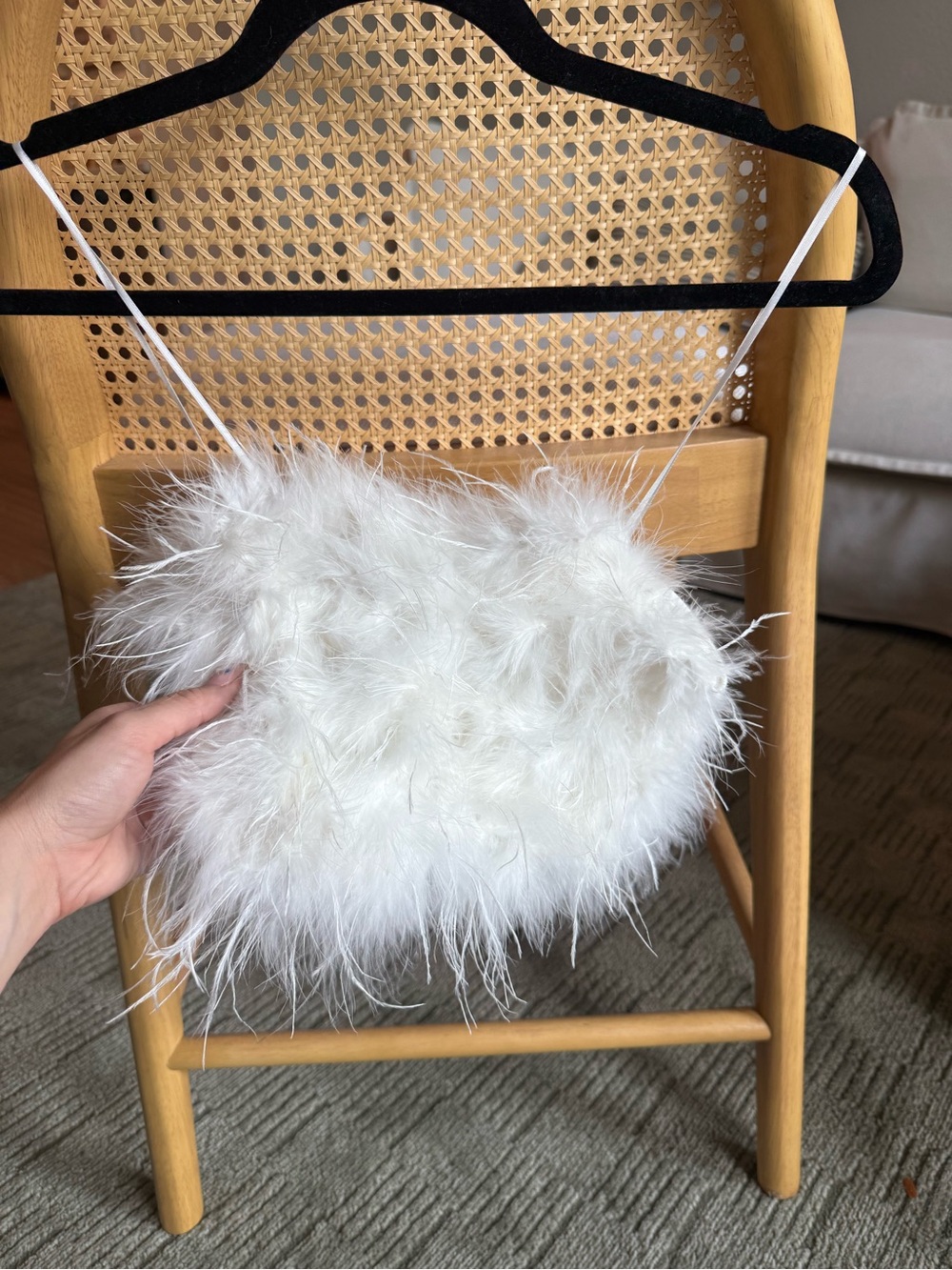 White Feathered Strapless Crop Top